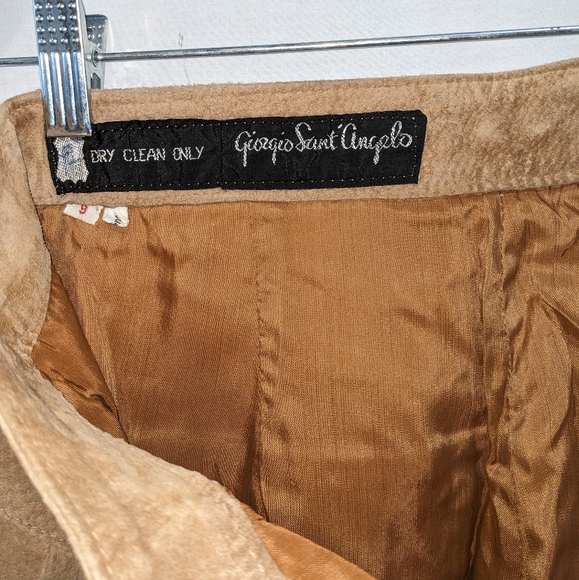 Vintage Tan Leather High Rise Giorgio St Angelo Pants/Trousers Size Small - Picture 2 of 10